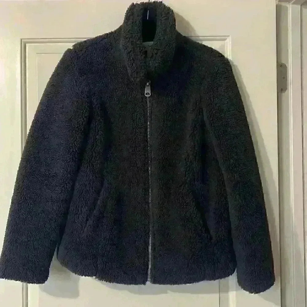 Sebby Collection Navy Blue Teddy Jacket - Picture 6 of 7